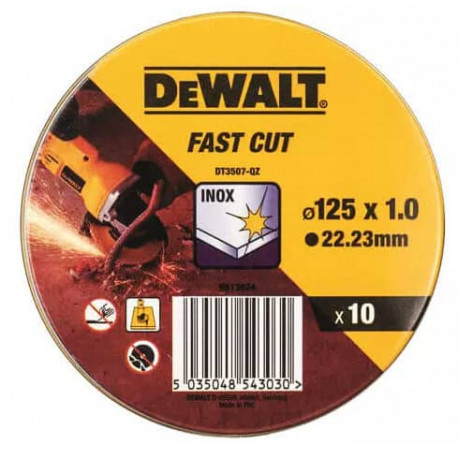 Круг отрезной FASTcut по металлу 125х1х22.2 набір 10 шт DeWALT DT3507