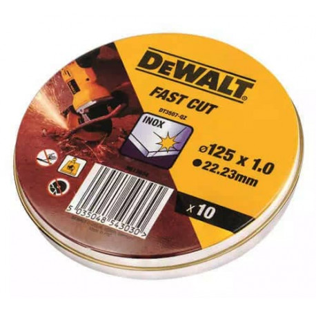 Круг отрезной FASTcut по металлу 125х1х22.2 набір 10 шт DeWALT DT3507 купить