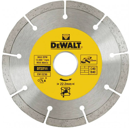 Диск алмазний по бетону 125 мм DeWALT DT3711