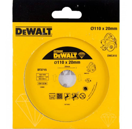 Диск алмазний по кераміці 110х20х1.6 мм для плиткоріза DeWALT DT3715 ціна