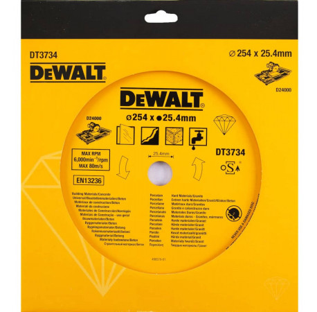 Диск алмазний по кераміці 250х25 мм для плиткоріза DeWALT DT3734 купити