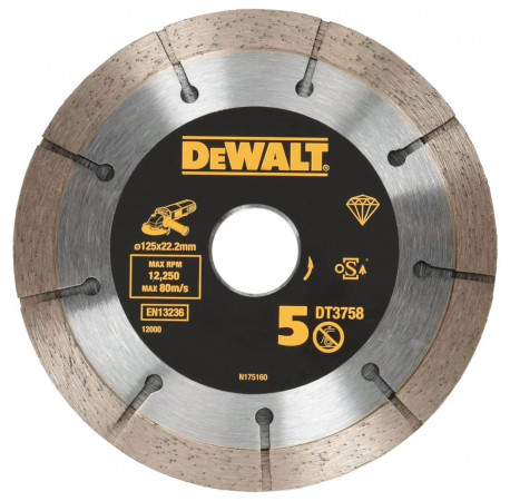 Диск алмазний здвоєний по бетону 125x22.2 мм DeWALT DT3758