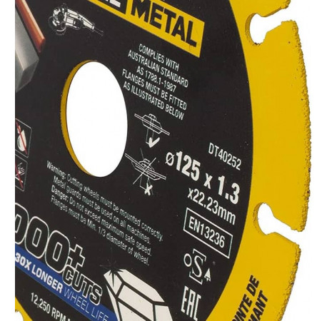 Диск алмазный по металлу Extreme Metal 125x1.3x22.23 мм DeWALT DT40252 купить