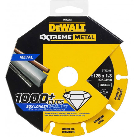 Диск алмазный по металлу Extreme Metal 125x1.3x22.23 мм DeWALT DT40252 цена