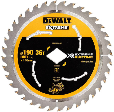 Диск пилковий XR Flexvolt Extreme з ромбовидною посадкою 190мм 36T DeWALT DT40271