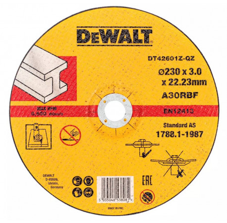 Круг отрезной по металлу 230х3х22.2 DeWALT DT42601Z