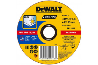 Круг відрізний Inox по металу 125х1.6х22.2 DeWALT DT43906