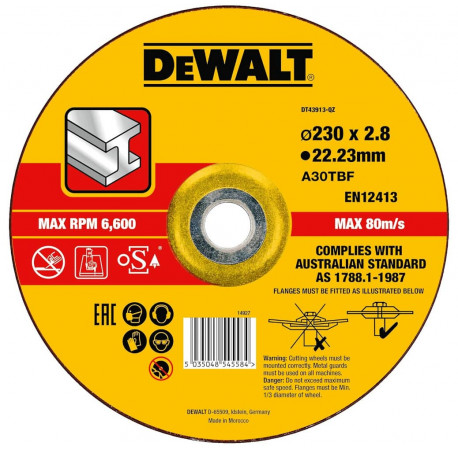 Круг відрізний по металу 230х3х22.2 DeWALT DT43913
