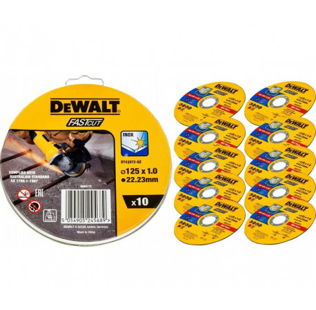 Круг відрізний High Performance по металу 125х1х22.2 набір 10 шт DeWALT DT43972