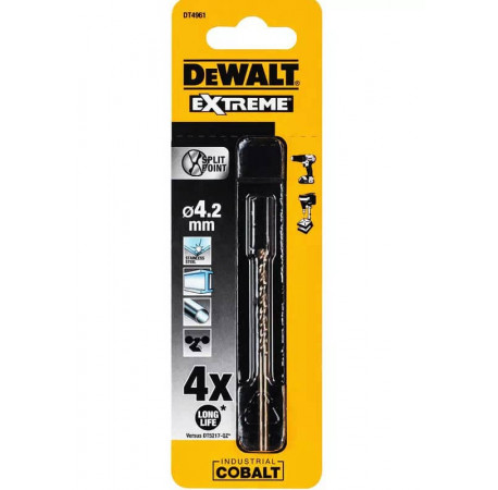 Свердло по металу HSS-CO Extreme Industrial Cobalt 4х75 мм DeWALT DT4961 купити