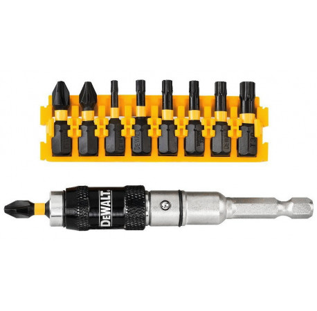 Набор бит Extreme Impact Torsion и магнитный держатель 10 шт DeWALT DT70578T