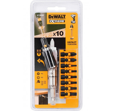 Набор бит Extreme Impact Torsion и магнитный держатель 10 шт DeWALT DT70578T цена