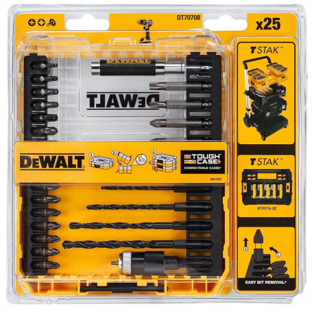 Набор бит и сверл и магнитный держатель 25 шт DeWALT DT70708 купить