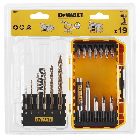 Набір біт та свердел і магнітний тримач 19 шт DeWALT DT70711 ціна
