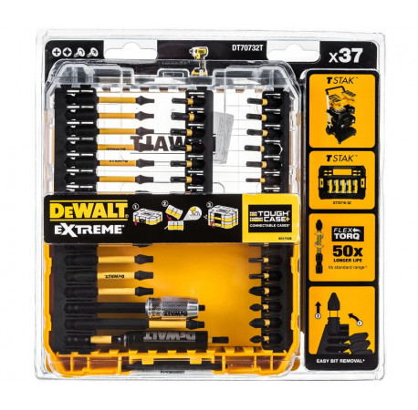 Набор бит Extreme FlexTorq и магнитный держатель 37 шт DeWALT DT70732T цена