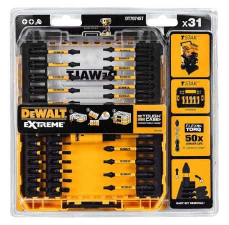 Набор бит Extreme Flextorq и магнитный держатель 31 шт DeWALT DT70745T цена