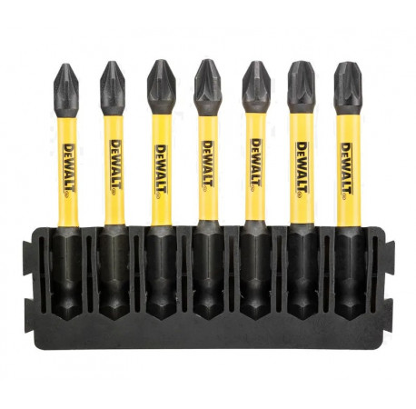 Кассета с битами FlexTorq набор бит 7шт Pozidriv Pz2 DeWALT DT70821