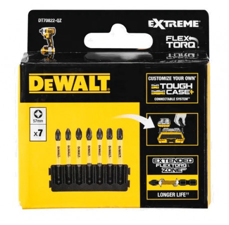 Кассета с битами FlexTorq набор бит 7шт Pozidriv Pz2 DeWALT DT70821 купить