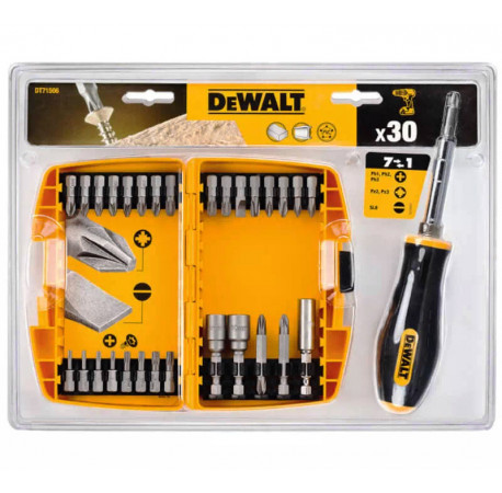 Викрутка набір біт насадок і магнітний тримач DeWALT DT71506 ціна