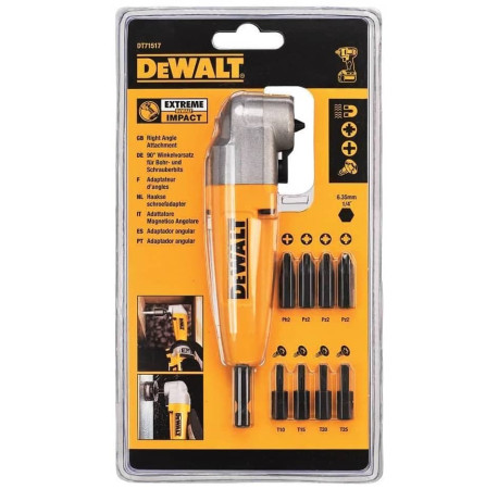 Насадка кутова Extreme Impact і набір 9 біт DeWALT DT71517 ціна