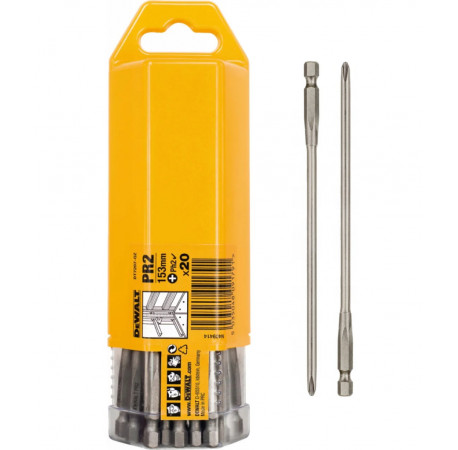 Набір біт для DCF6201 20 шт Phillips L153 Ph2-Pr2 DeWALT DT7207