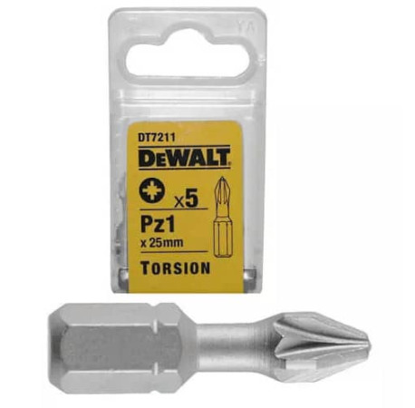 Набір біт Torsion Pozidriv Pz1 5 шт DeWALT DT7211