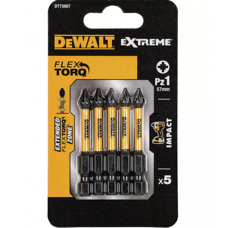 Набір біт IMPACT EXTREME FLEXTORQ Pozidriv Pz1 L57 DeWALT DT7390T