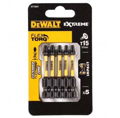 Набор бит Impact Flextorq Extreme Torx Т15 L57 DeWALT DT7394T