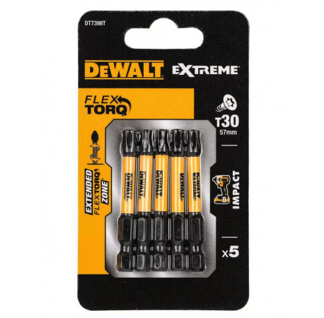 Набор бит Impact Flextorq Extreme Torx Т30 L57 DeWALT DT7398T