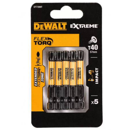 Набор бит IMPACT EXTREME FLEXTORQ Torx Т40 L57 DeWALT DT7399T