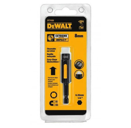 Голівка торцева магнітна 6-ти гранна Extreme 1/4x8 мм DeWALT DT7430 купити