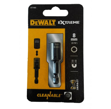 Голівка торцева магнітна 6-ти гранна знімна Impact 1/4x8 мм DeWALT DT7465 ціна