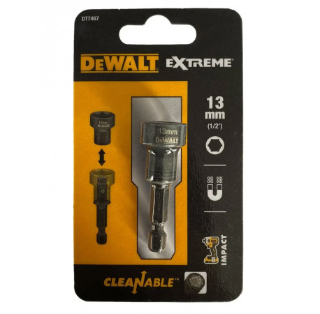 Голівка торцева магнітна 6-ти гранна знімна Impact 1/4x13 мм DeWALT DT7467 ціна