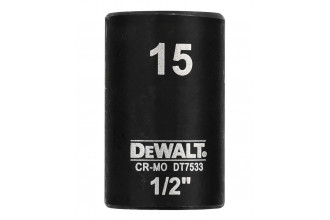 Головка торцевая ударная короткая 6-ти гранная Impact 1/2x15 мм DeWALT DT7533