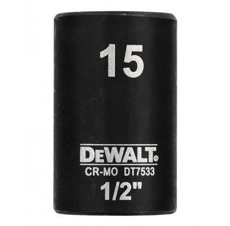 Голівка торцева ударна коротка 6-ти гранна Impact 1/2x15 мм DeWALT DT7533