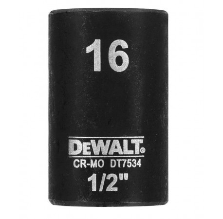 Голівка торцева ударна коротка 6-ти гранна Impact 1/2x16 мм DeWALT DT7534