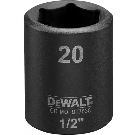Голівка торцева ударна коротка 6-ти гранна Impact 1/2x20 мм DeWALT DT7538