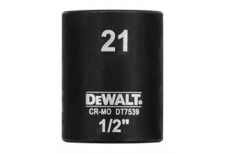 Головка торцевая ударная короткая 6-ти гранная Impact 1/2x21 мм DeWALT DT7539