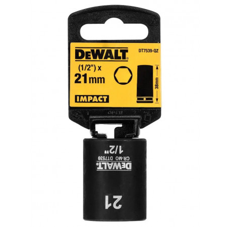 Голівка торцева ударна коротка 6-ти гранна Impact 1/2x21 мм DeWALT DT7539 купити
