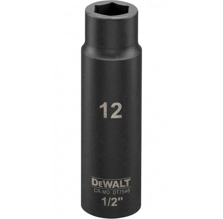 Головка торцевая ударная 6-ти гранная удлиненная Impact 1/2x12 мм DeWALT DT7546