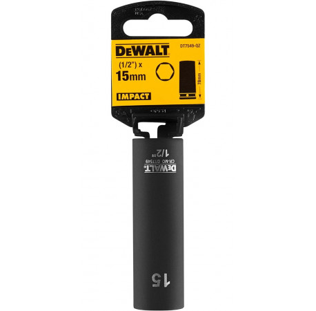Головка торцевая ударная 6-ти гранная удлиненная Impact 1/2x15 мм DeWALT DT7549 купить