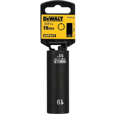 Голівка торцева ударна 6-ти гранна подовжена Impact 1/2x19 мм DeWALT DT7553 купити