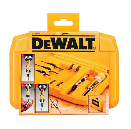 Набір пілотних свердел з зенкерами і біт Flip&Drive 12шт DeWALT DT7612 ціна