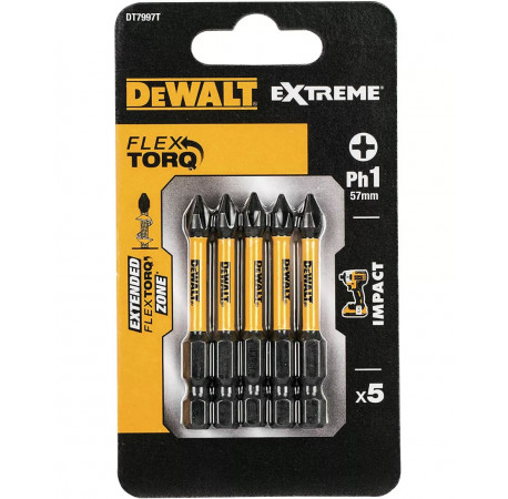 Набір біт Impact Extreme Flextorq Philips Ph1 L57 DeWALT DT7997T