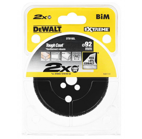 Ціфенбор-коронка біметалічна Extreme 2X Long Life 92 мм DeWALT DT8192L В Тулс ДеВолт