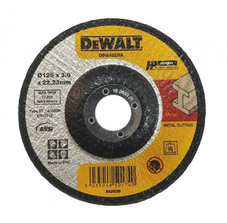 Круг отрезной High Performance по металлу 125х3х22.2 DeWALT DWA4522IA
