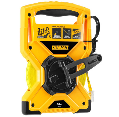 Рулетка вимірювальна FIBREGLASS стрічка зі скловолокном 30м х 19мм DeWALT DWHT34218-0 ціна