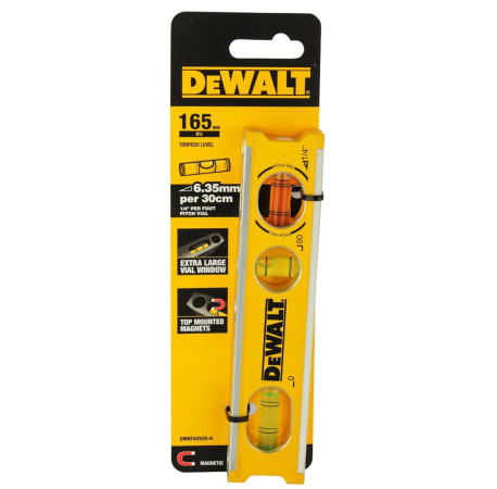 Уровень алюминиевый Billet Torpedo 16.5 cм с магнитами 3 капсулы DeWALT DWHT42525-0 с другого ракурса