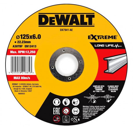 Круг шліфувальний Extreme 125х6х22.2 DeWALT DX7941