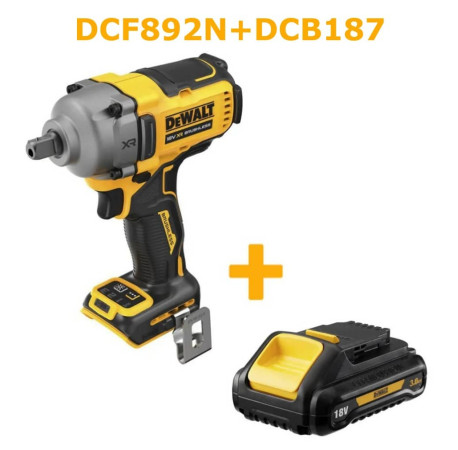 Гайковерт аккумуляторный ударный DeWALT DCF892N+DCB187